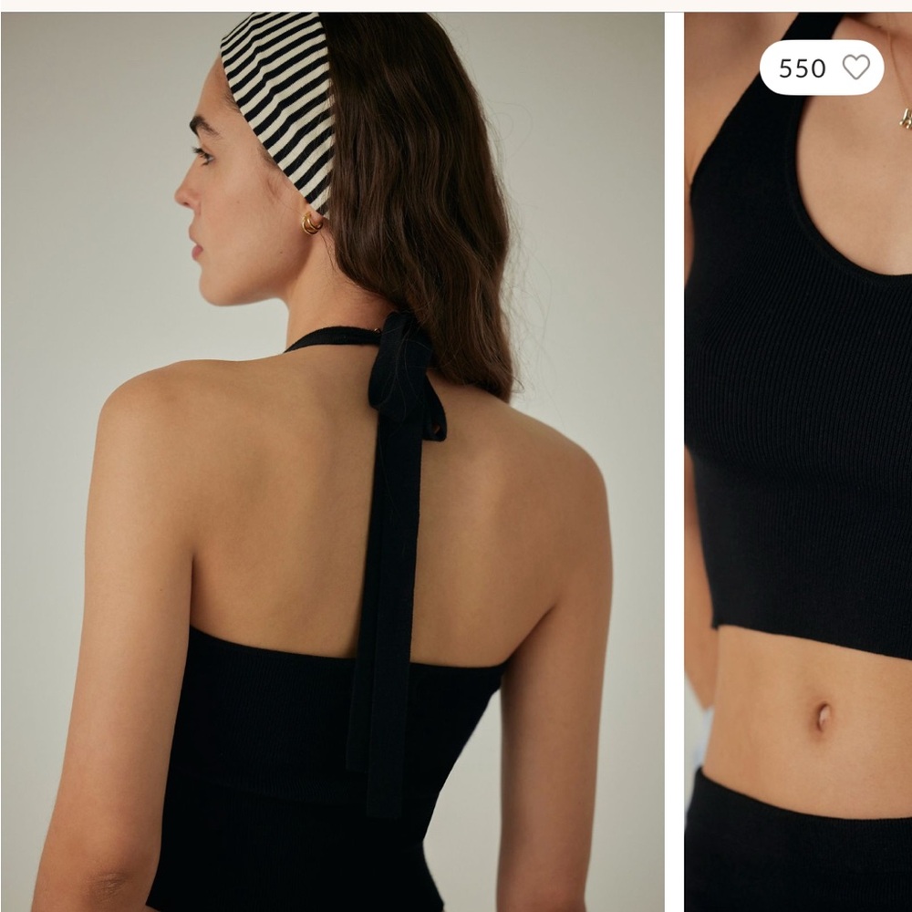 Frankie's Bikinis Black Halter Tank Top - Picture 2 of 2